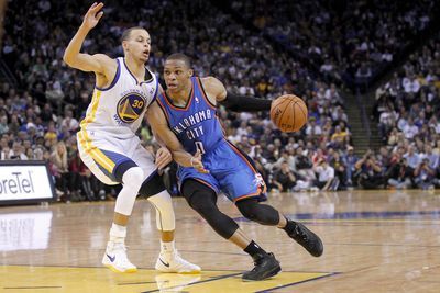 Les images du duel entre Stephen Curry et Russell Westbrook