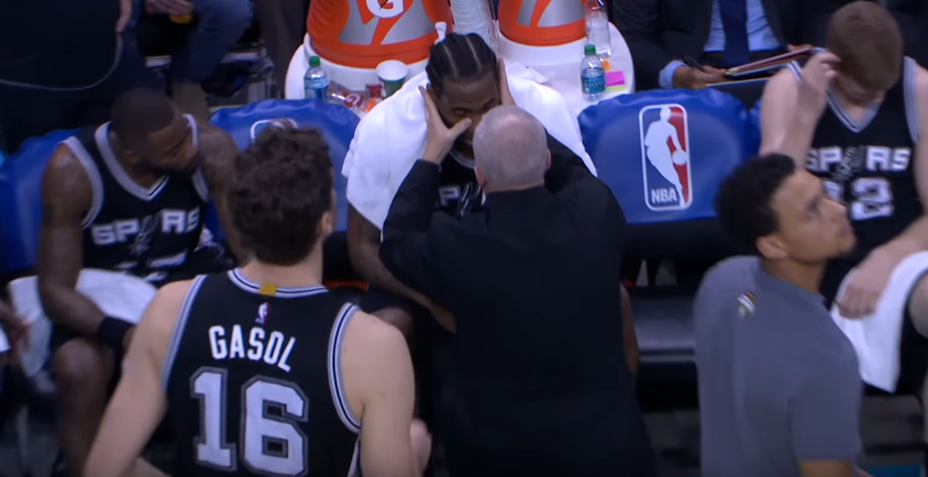 Giflé à la tête, Kawhi Leonard n’a pas pu finir le match contre le Thunder