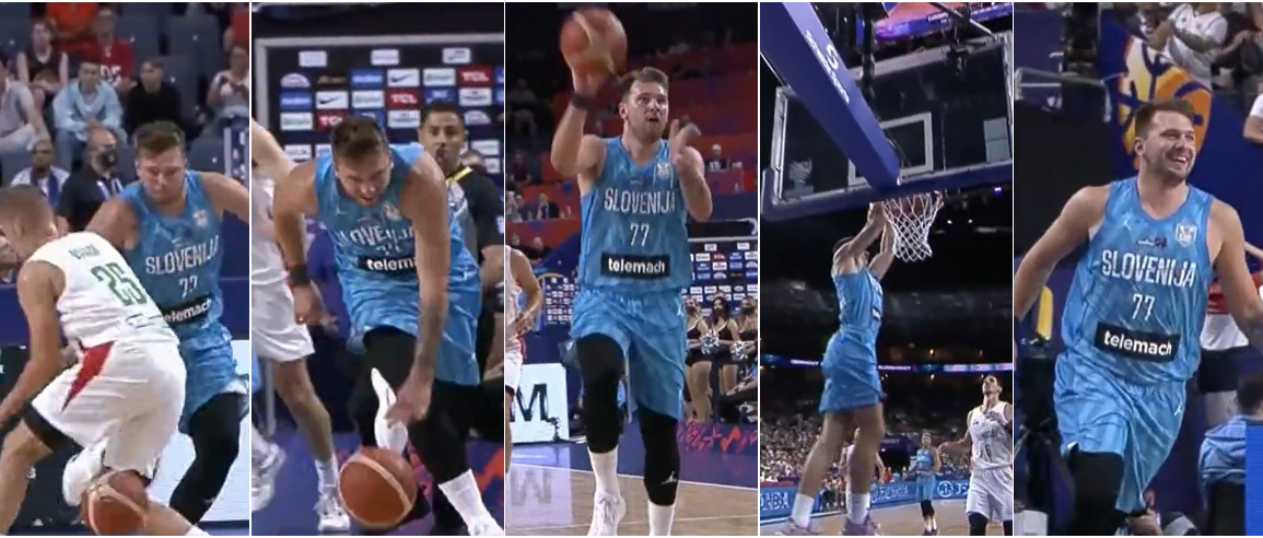 Luka Doncic fait le show avec un petit pont + alley-oop !