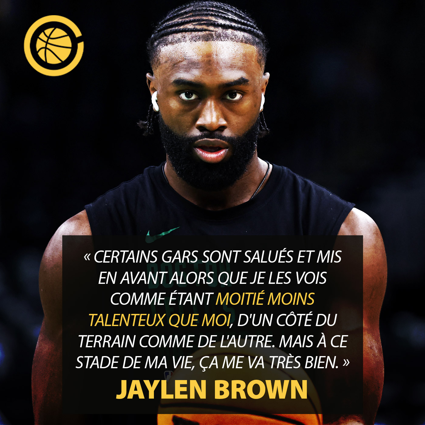 Jaylen Brown, quand on lui demande s’il se sent sous-coté